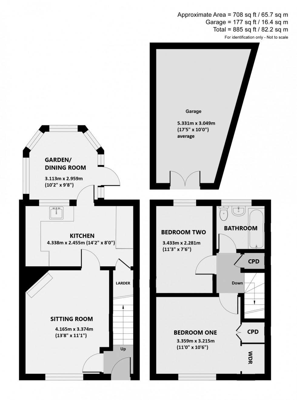 Floorplan for Buckland Monachorum, Yelverton