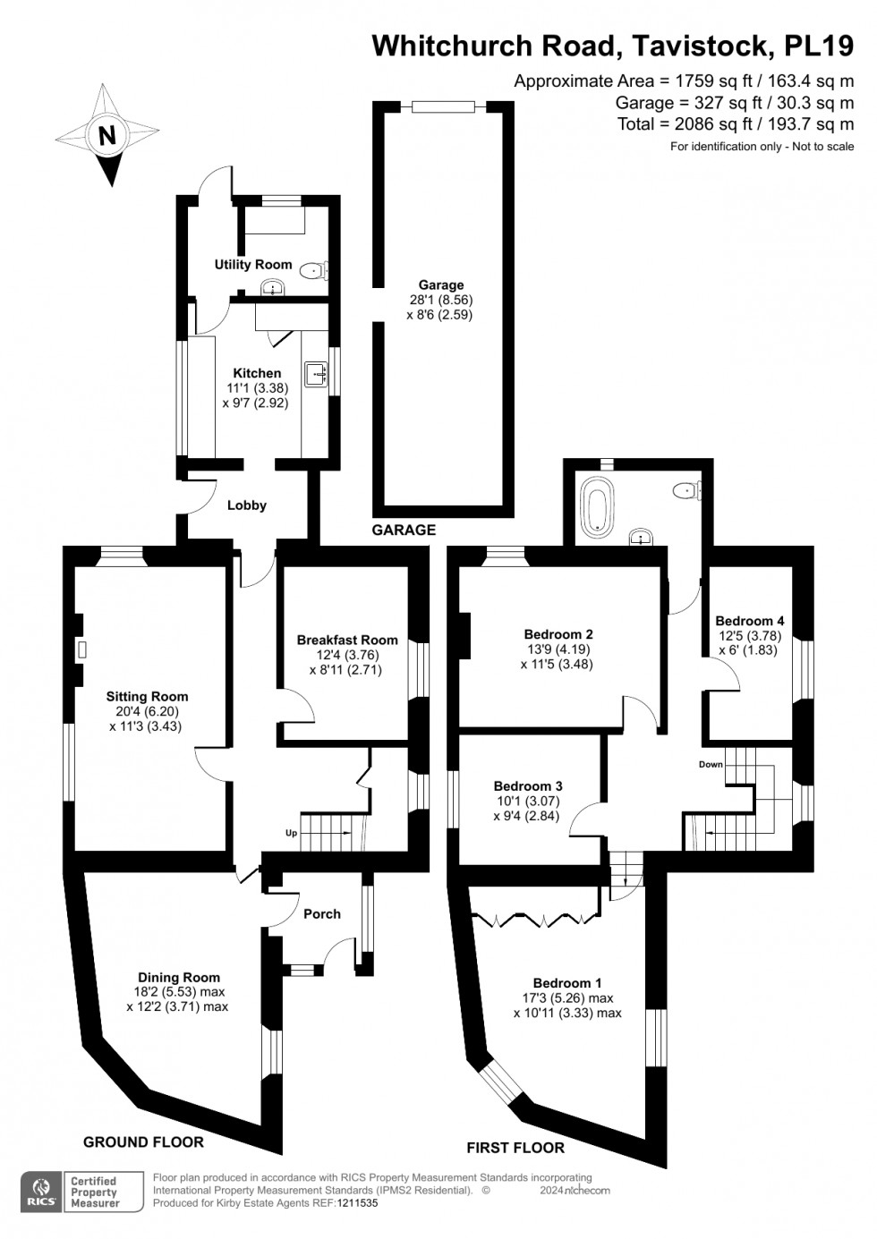 Floorplan for Whitchurch, Tavistock