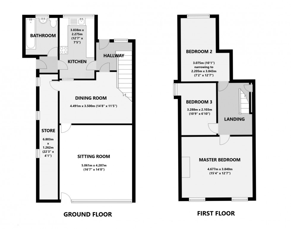 Floorplan for Crapstone, Yelverton